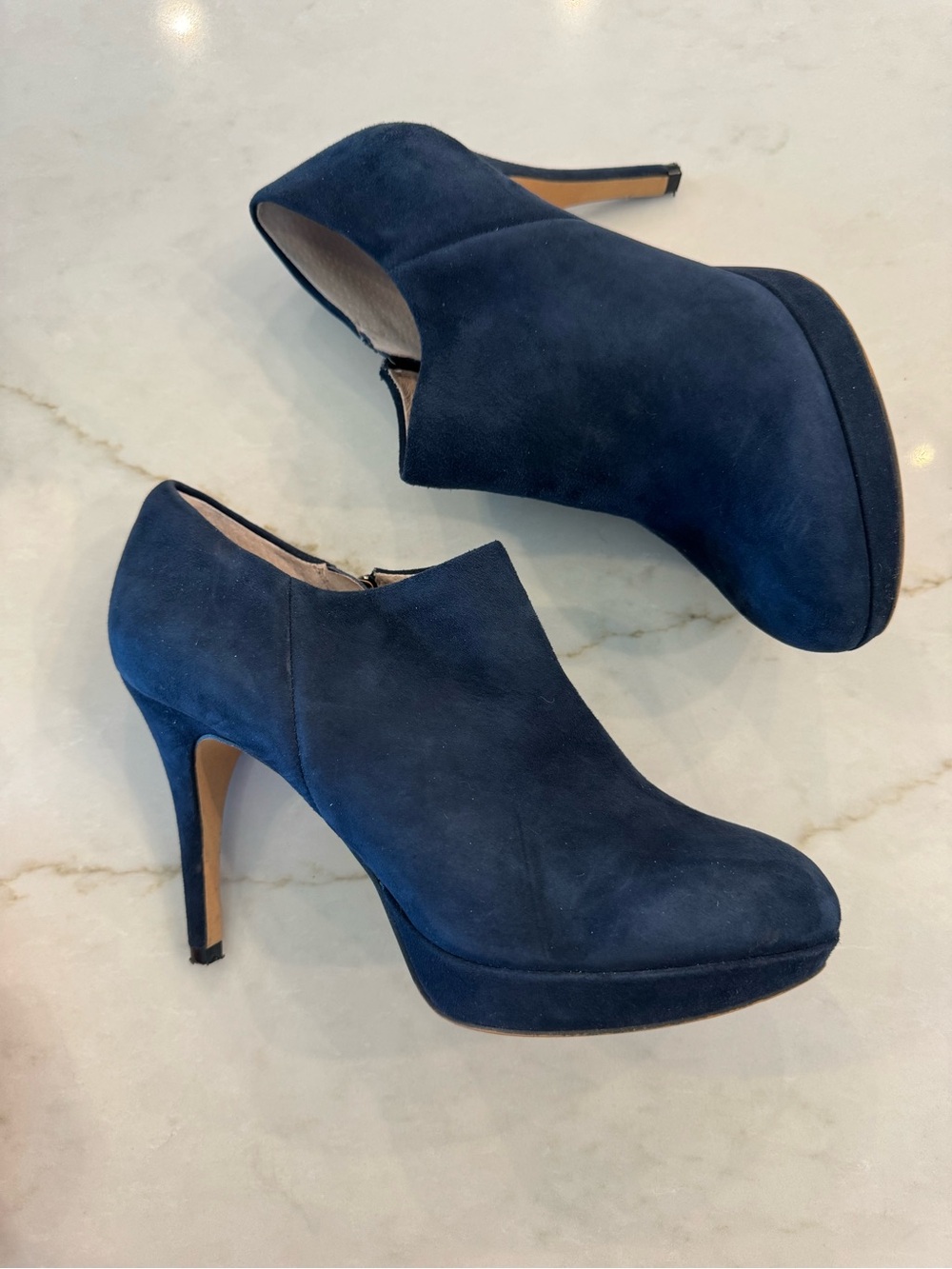 Vince Camuto Navy Suede Ankle Booties